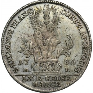 Germany, Bishopric of Würzburg, Franz Ludwig von Erthal, 20 Kreuzer 1786 MP