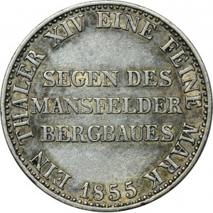 Germany, Kingdom of Prussia, Friedrich Wilhelm IV, Thaler Berlin 1855 A