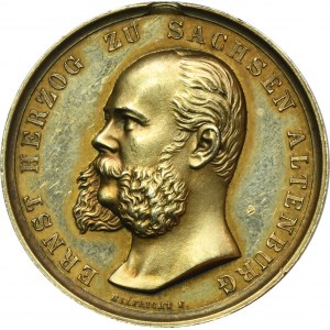 Niemcy, Saksonia-Altenburg, Ernest, Medal z okazji 50 urodzin księcia 1876