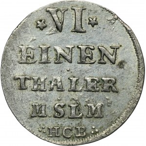 Germany, Duchy of Mecklenburg-Strelitz, Adolf Friedrich IV, 1/6 Thaler Neustrelitz 1752 HCB