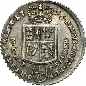Deutschland, Braunschweig-Calenberg-Hanower, Georg III, 1/6 Taler Clausthal 1796 PLM