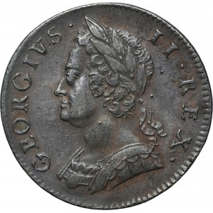 Velká Británie, Jiří II, 1/2 pence Londýn 1746
