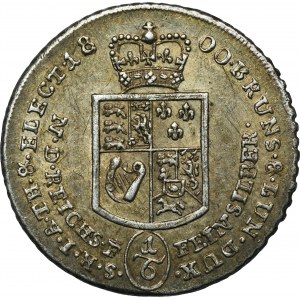 Nemecko, Brunswick-Calenberg-Hanower, George III, 1/6 Thaler Clausthal 1800 C