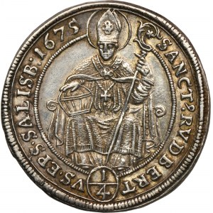 Rakúsko, Salzburské arcibiskupstvo, Maximilian Gandolf von Kuenburg, 1/4 Thaler 1675