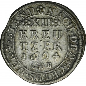 Deutschland, Erzbistum Mainz, Anselm Franz von Ingelheim, 12 Krajcars 1694 CB