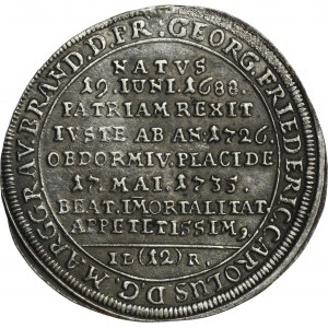 Německo, Brandenburg-Bayreuth, Frederick, 1/12 Bayreuth Thaler 1735 ILR