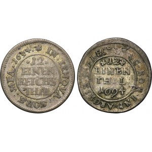 Súbor, Nemecko a Pomoransko pod švédskou vládou, 1/12 toliarov 1694 (2 ks).