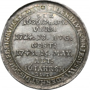 Německo, Vévodství Sasko-Koburg-Saalfeld, Christian Ernest a Franz Joznasz, 2 dukáty ve stříbře Saalfeld 1743