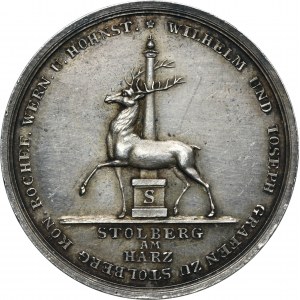 Germany, Stolberg-Stolberg, Johann Wilhelm Christof and Josef Christian Ernst Ludwig, Medal on the occasion of the 300th Anniversary of the Reformation 1817