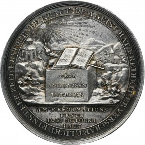 Germany, Stolberg-Stolberg, Johann Wilhelm Christof and Josef Christian Ernst Ludwig, Medal on the occasion of the 300th Anniversary of the Reformation 1817