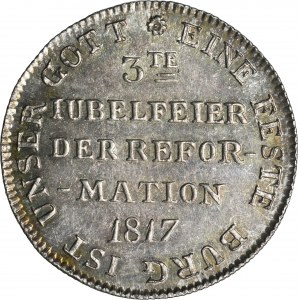 Deutschland, Stadt Frankfurt, 2 Dukaten in Silber 1817 - 300 Jahre Reformation