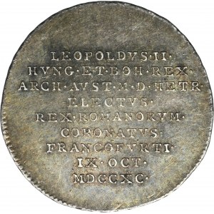 Nemecko, mesto Frankfurt, Leopold II, 1 1/4 dukátu v striebre 1790