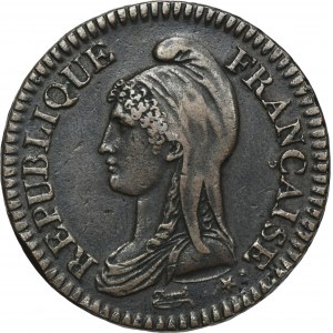 Francúzsko, Prvá republika, 2 Décimes Paris 1795 A