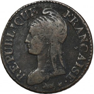 Francie, První republika, 5 Centimes Strasbourg 1796 BB