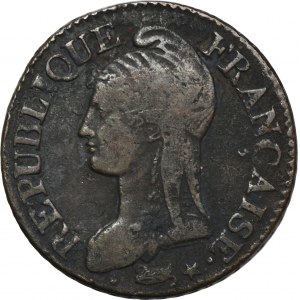 France, I Republic, 5 Centimes Strasbourg 1796 BB