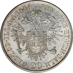 Rakousko, Ferdinand I., 20 Krajcarů Vídeň 1846 A