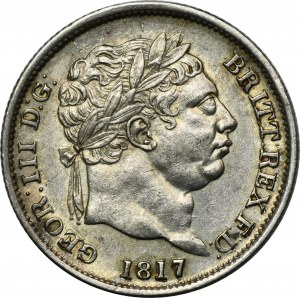 Velká Británie, Jiří III, 1 šilink Londýn 1817