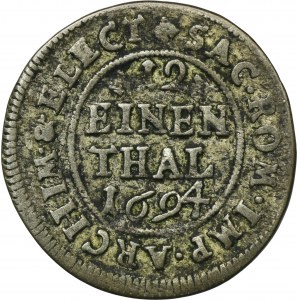 Deutschland, Kurfürstentum Sachsen, Johann Georg IV, 1/12 Taler (zwei Taler) Leipzig 1694 EPH