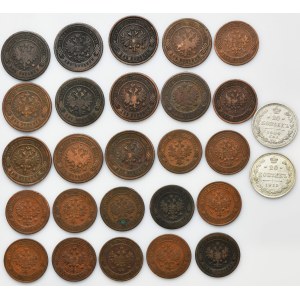 Set, Russland, Nikolaus II, 1 Nachahmer, 2 Nachahmer und 20 St. Petersburg Coeys (27 Stück).