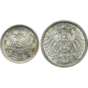 Zestaw, Niemcy, Królestwo Prus, Wilhelm II, Marki (2 szt.)