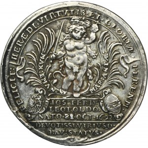 Německo, Bavorské kurfiřtství, Maxmilián II Emanuel, 5 dukátů ve stříbře Mnichov 1692 - RARE