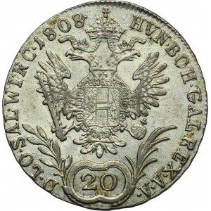Rakúsko, František II, 20 Krajcars Praha 1808 C