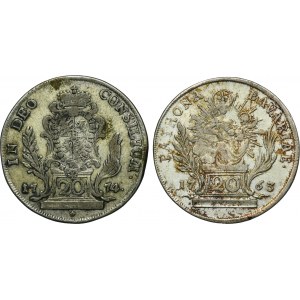 Sada, Německo, Bavorské kurfiřtství, Maxmilián III Josef, 20 krajcarů 1763 a 1774 (2 kusy).