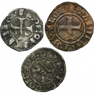 Satz, Frankreich und Vorpommern, Denarius und Witt (3 Stück).