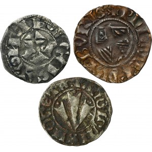 Satz, Frankreich und Vorpommern, Denarius und Witt (3 Stück).