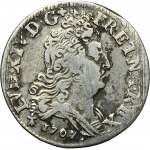 Francja, Ludwik XIV, 10 Sols Metz 1707 AA