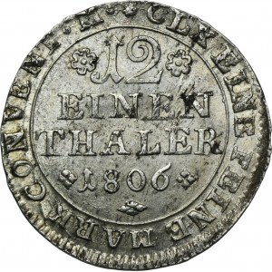 Germany, Principality of Brunswick-Wolfenbüttel, Karl Wilhelm Ferdinand, 1/12 Thaler 1806 MC MC