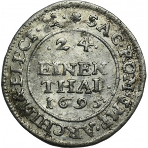 Nemecko, Saské kurfirstvo, Fridrich August I., 1/24 Thaler Dresden 1695 IK