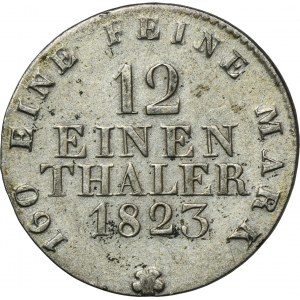 Germany, Kingdom of Saxony, Friedrich Ausgust I, 1/12 Thaler Dresden 1823 IGS