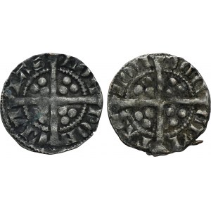 Zestaw, Anglia, Edward II, Denar Londyn (2 szt.)