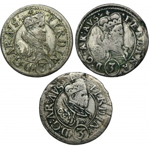 Set, Austria, Ferdinand II, 3 Kreuzer (3 pcs.)