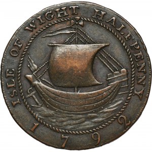 Spojené království, Weight Island, Robert Bird Wilkins, Token 1/2 Pence Newport 1792