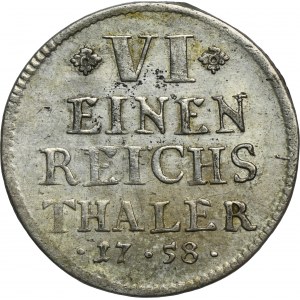 Deutschland, Bistum Fulda, Adalbert II. von Walderdorff, 1/6 Taler 1758 CB