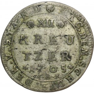 Německo, Hesensko-Darmstadt, Ernest Ludwig, 1/12 Krajcar Darmstadt 1705 IAR