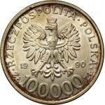 100.000 złotych 1990 Solidarność - TYP B, w pudełku