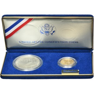 Set, USA, 5 Dollar and 1 Dollar - United States Contitution Coins (2 pcs.)