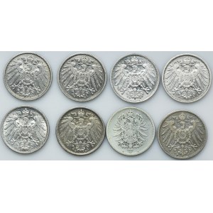 Set, Germany, Kingdom of Prussia, Wilhelm I and Wilhelm II, Mark (8 pcs.)