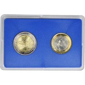 Súprava, Monako, 1 Euro a 2 Euro 2002 (2 kusy).