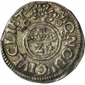 Německo, Vévodství Ravensberg, Johann Wilhelm I, Bielefeld penny 1608 - ex. Dr. Max Blaschegg