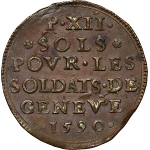 Schweiz, Stadt Genf, 12 Sols 1590 - ex. Dr. Max Blaschegg