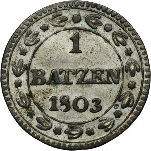 Švýcarsko, Helvétská republika, 1 Batzen (10 Rappen) Bern 1803 B - ex. Dr. Max Blaschegg