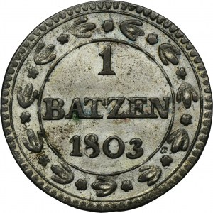 Switzerland, 1 Batzen / 10 Rappen, 1 Batzen (10 Rappen) Berno 1803 B - ex. Dr. Max Blaschegg