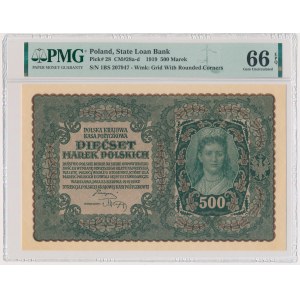 500 marek 1919 - 1. série BS - PMG 66 EPQ
