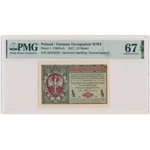 1/2 známky 1916 - Všeobecné - A - PMG 67 EPQ