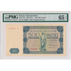 500 zlatých 1947 - T2 - PMG 65 EPQ