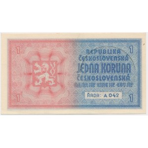 Čechy a Morava, 1 koruna (1939) - tlačené -.